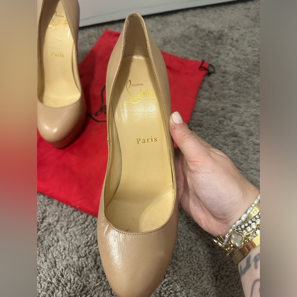 CHRISTIAN LOUBOUTIN NUDE BIANCA 140 PUMPS - Picture 7 of 7